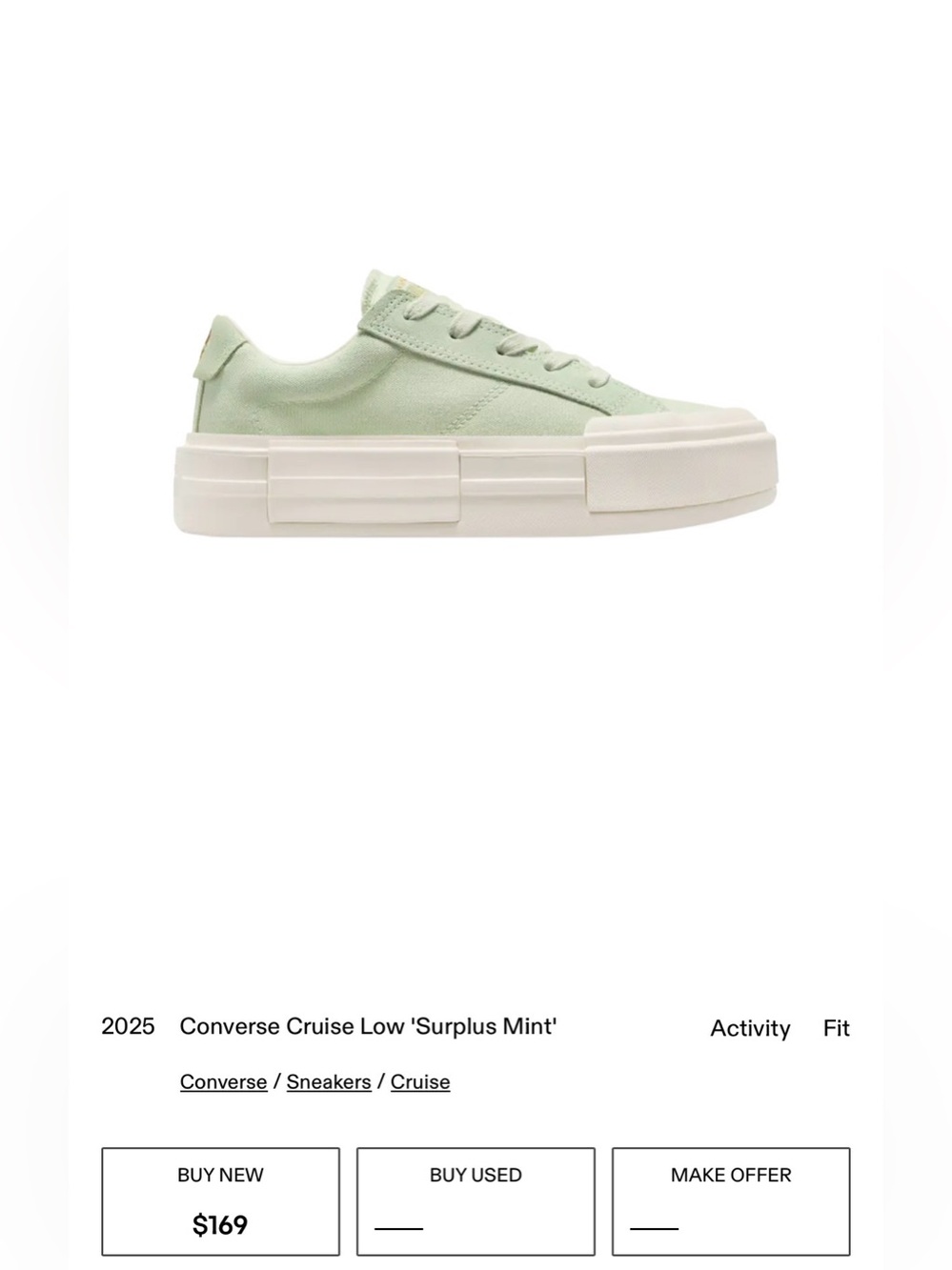 NWT โ๏ธ๐โ๏ธ Converse 2025 Converse Cruise Low 'Surplus Mint' - Picture 3 of 10